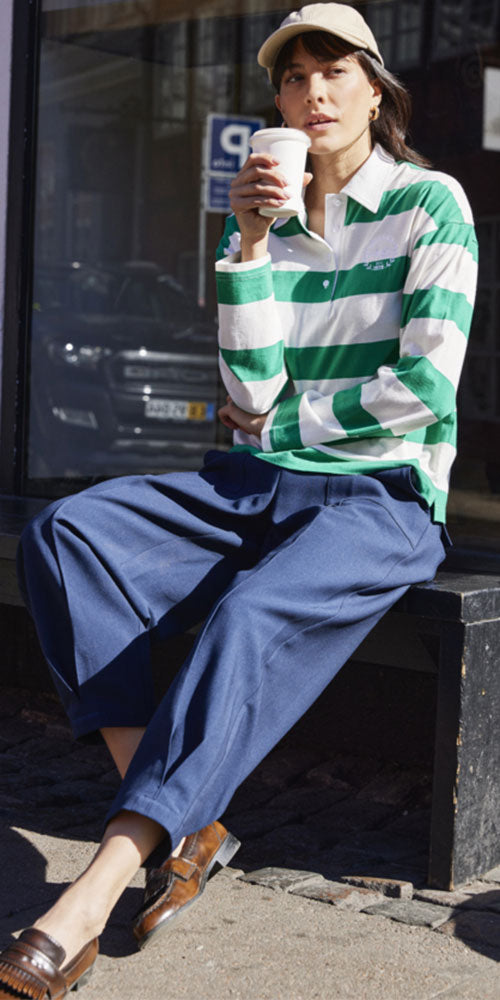 Fransa Cotton Rugby Polo, green