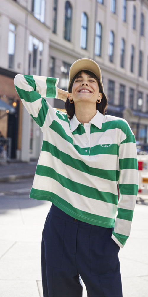 Fransa Cotton Rugby Polo, green