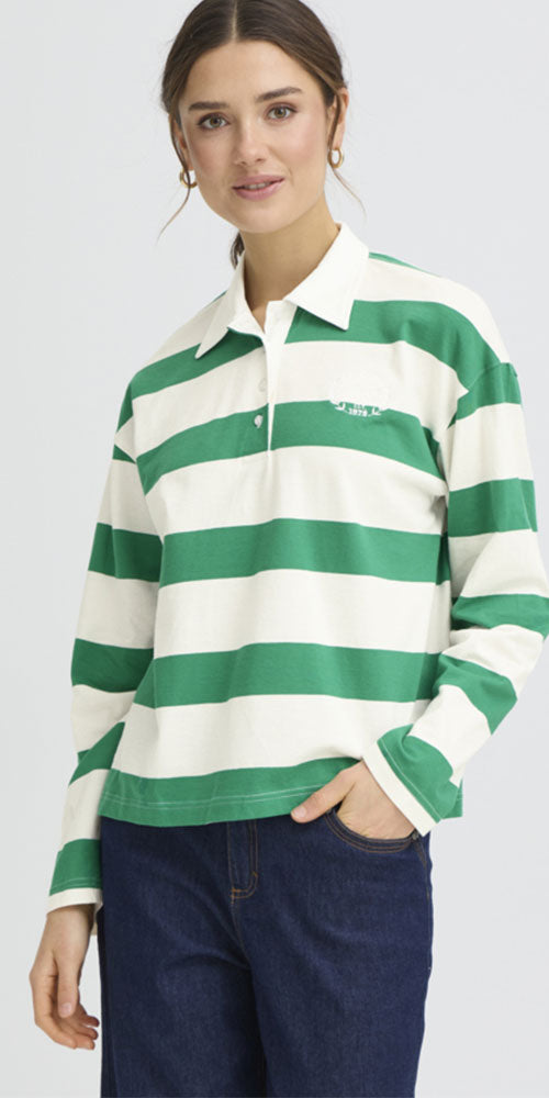 Fransa Cotton Rugby Polo, green