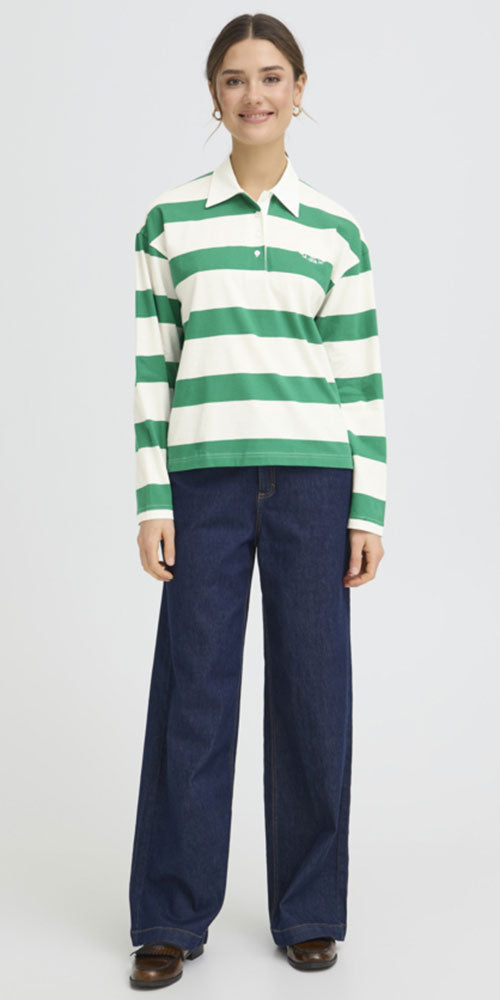 Fransa Cotton Rugby Polo, green
