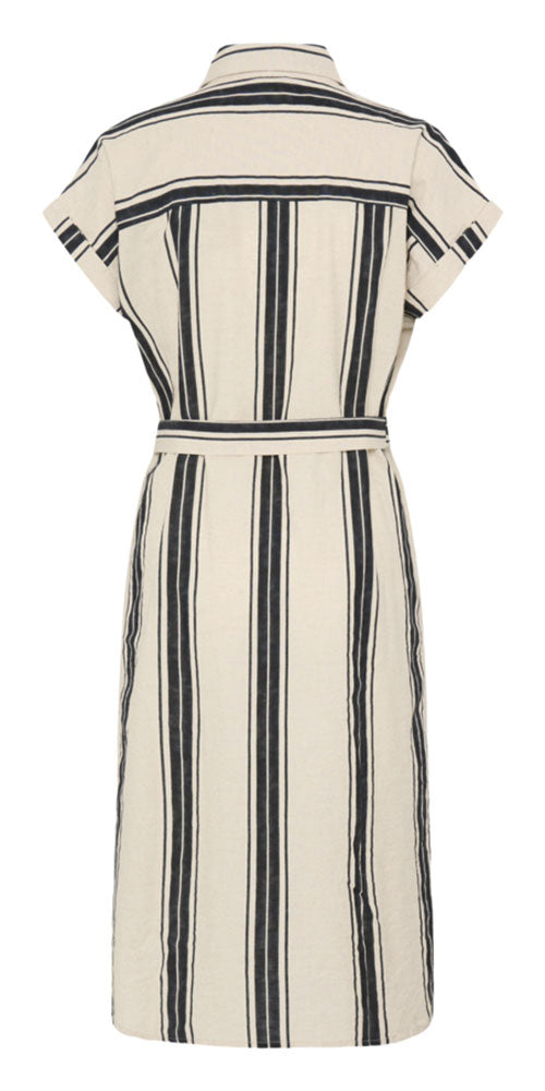 Fransa Striped Cotton/Linen Dress