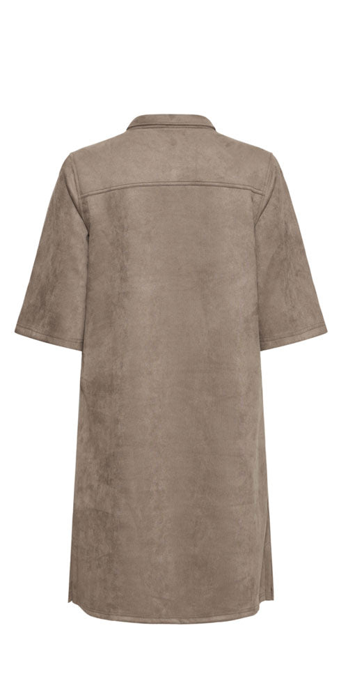 Fransa Sueded Shift Dress, taupe