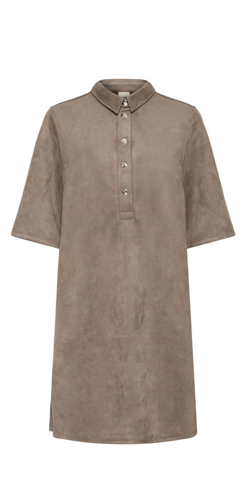 Fransa Sueded Shift Dress, taupe