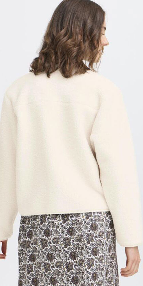 Fransa Teddy Jacket, off-white