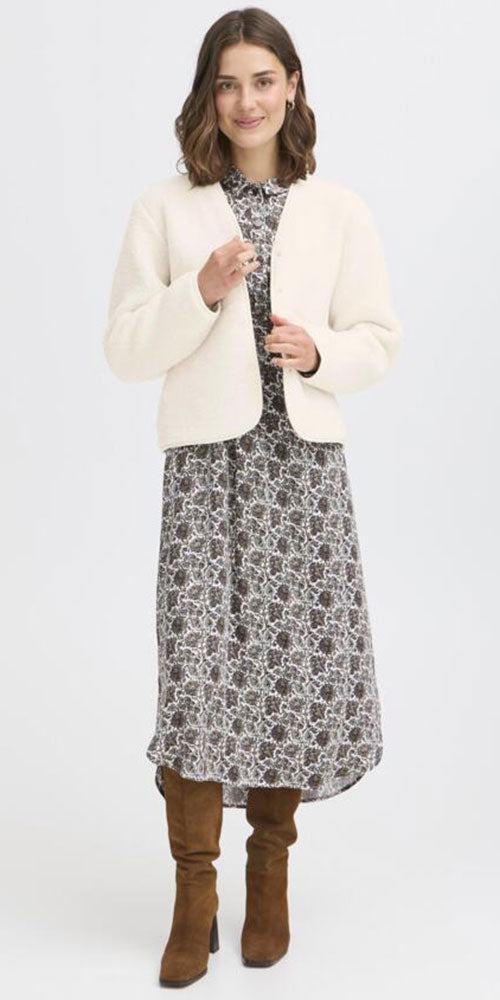 Fransa Teddy Jacket, off-white