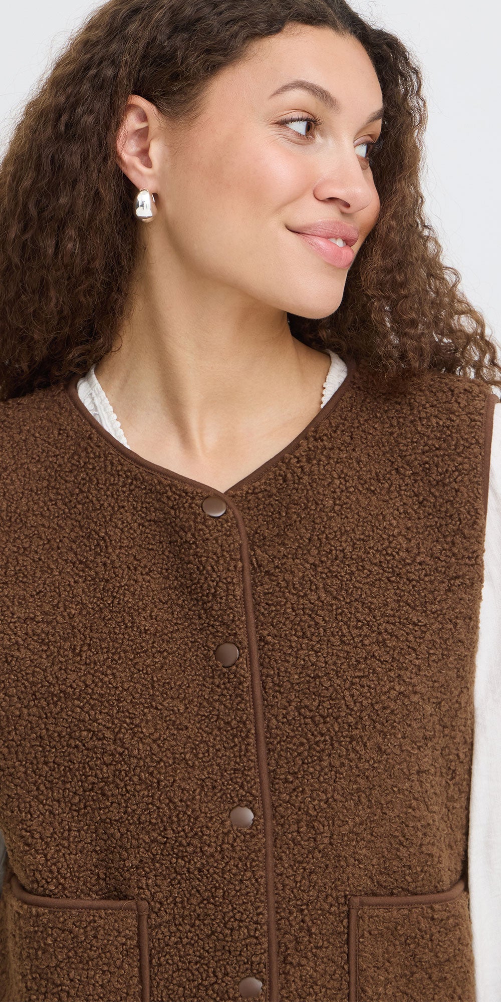 Fransa Teddy Vest, cocoa