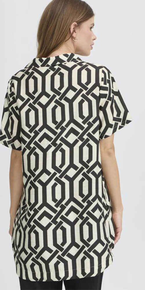 Fransa Trellis Print Tunic