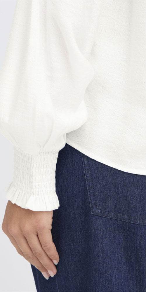 Fransa Tunic Style Blouse, white