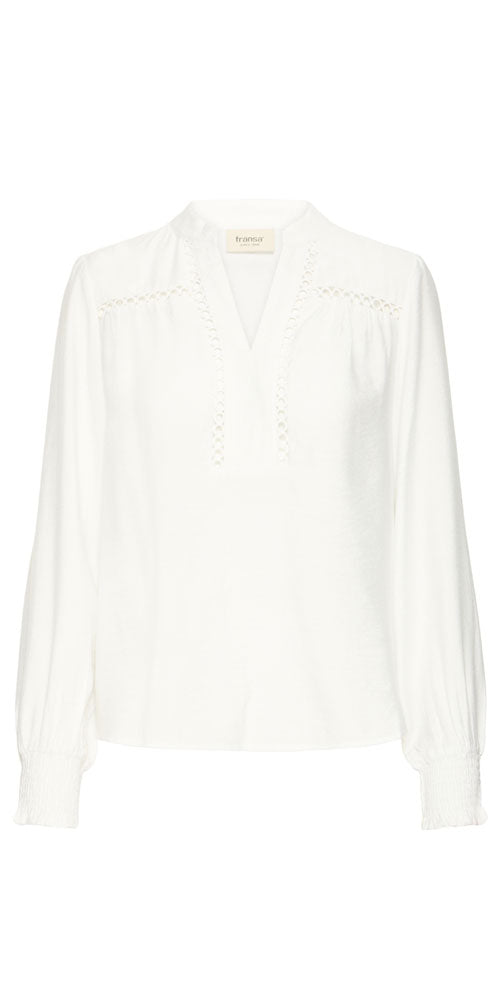 Fransa Tunic Style Blouse, white