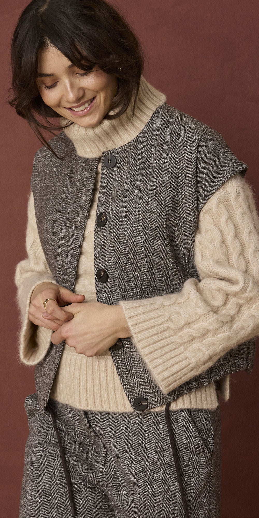 Fransa Tweed Vest