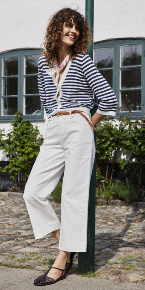 Fransa Wide Leg Jeans, white