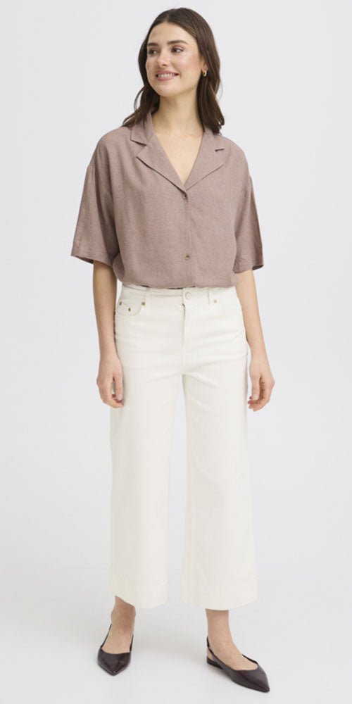 Fransa Wide Leg Jeans, white