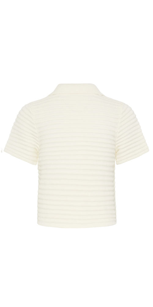 Fransa Wide Rib Polo Cardy, cream