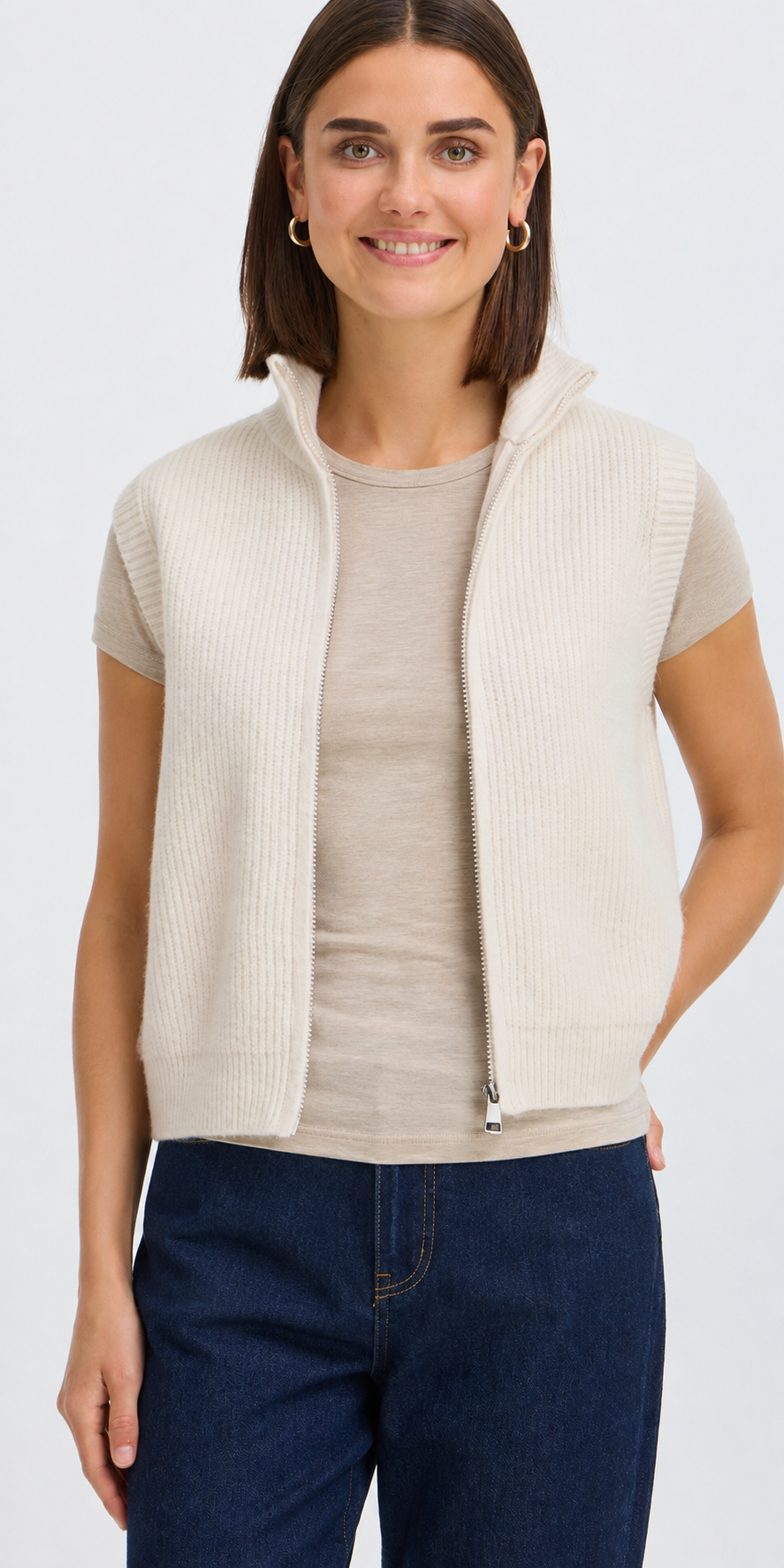 Fransa Zip Front Vest