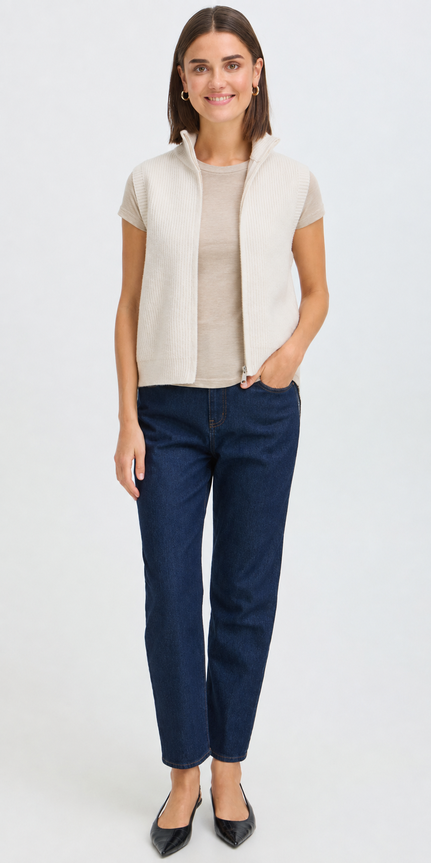 Fransa Zip Front Vest