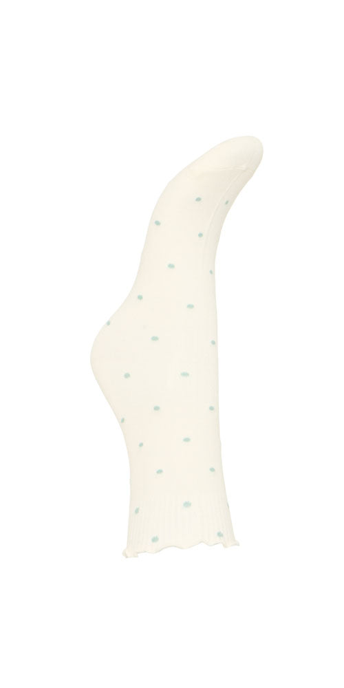 Fransa Flower & Dot Socks, green