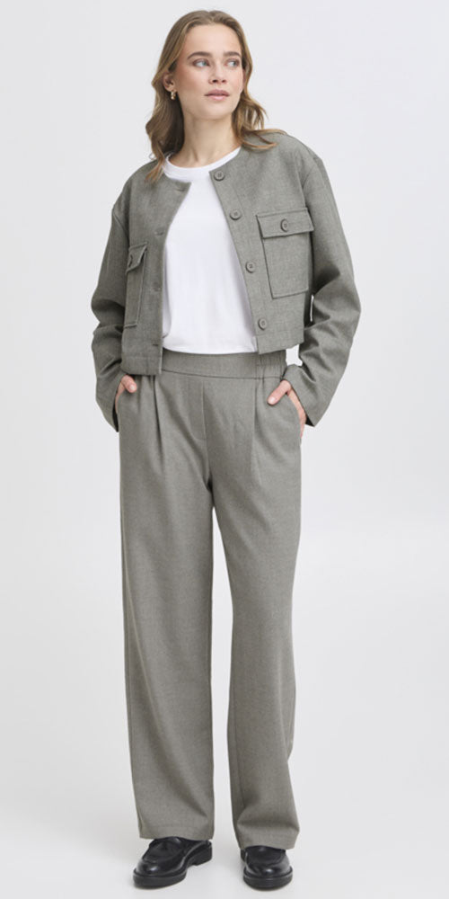 Fransa Minimalist Blazer, heathered grey