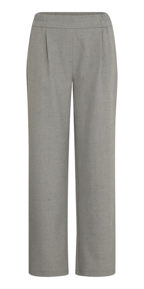 Fransa Pleat Front Straight Trousers, heathered grey