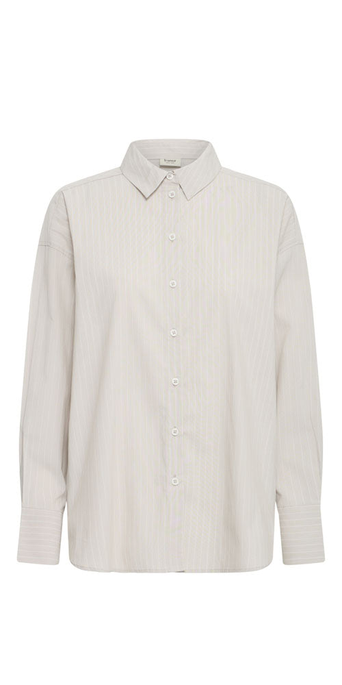 Fransa Pinstriped Button Up Shirt, light tan