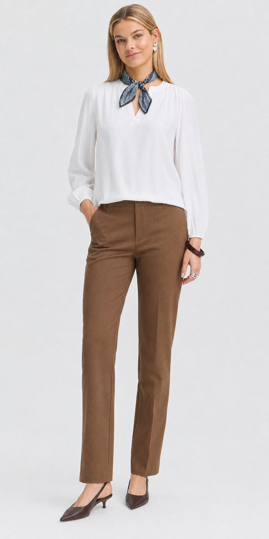 Fransa Tunic Blouse, white