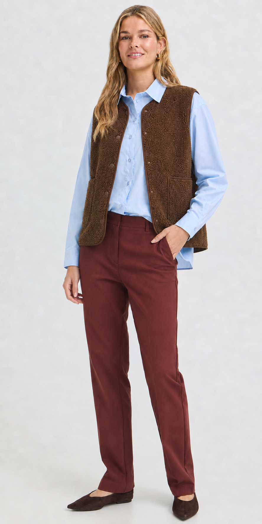 Fransa Button Shirt, sky blue