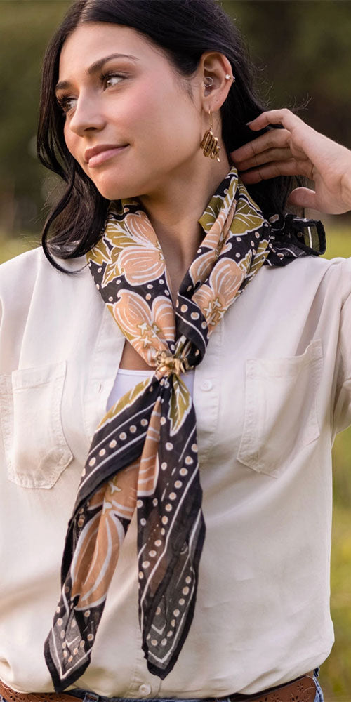 Peach Blooms Large Bandana