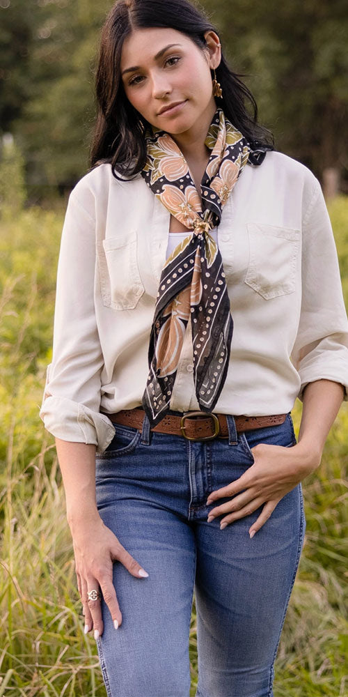 Peach Blooms Large Bandana