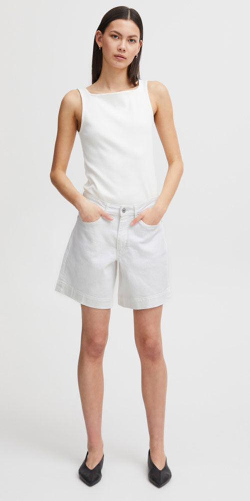 Ichi Ziggy Shorts, white