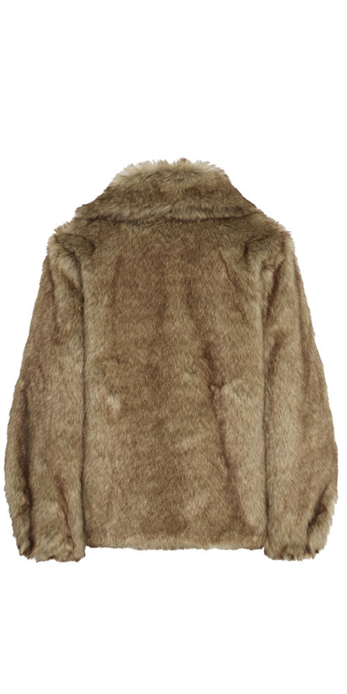 Ichi Faux Fur Jacket, caramel