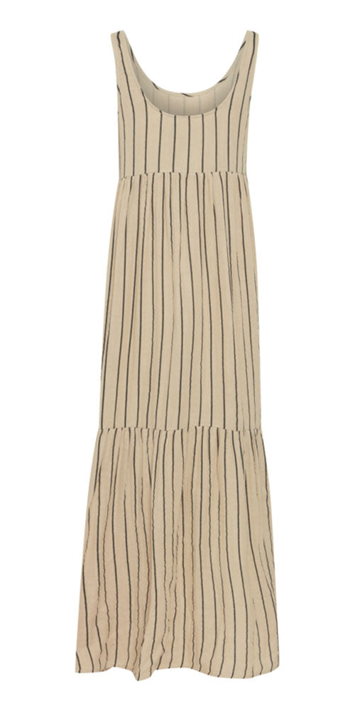 Ichi Beachy Dress, maxi striped