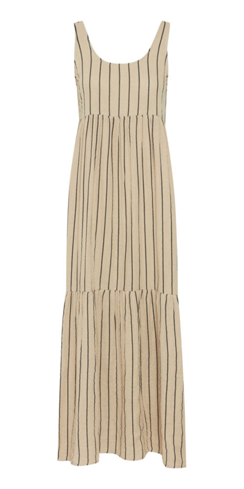 Ichi Beachy Dress, maxi striped