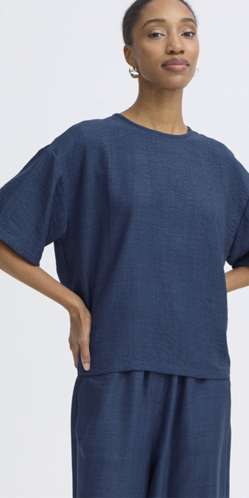 Ichi Breezy Top, navy