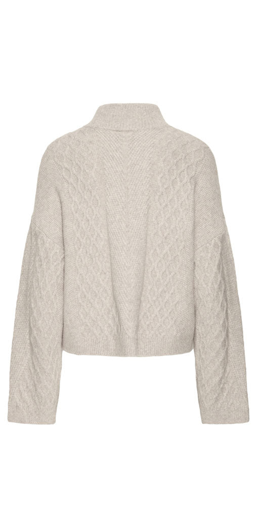 Ichi Cableknit Sweater, oatmeal