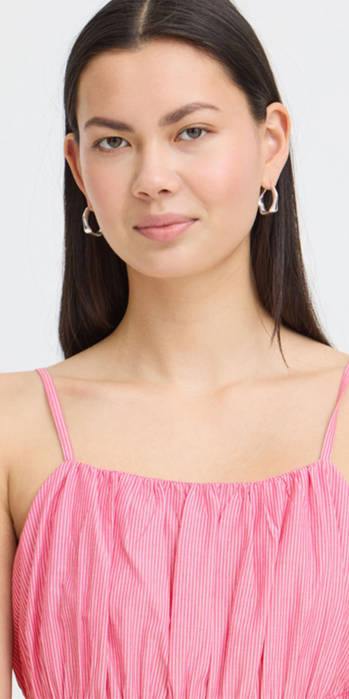 Ichi Seersucker Cami Blouse