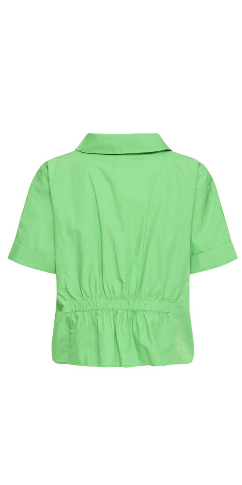 Ichi Cotton Collared Shirt, green