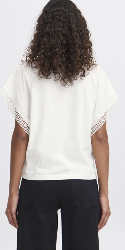 Ichi Crochet Trim V Tee