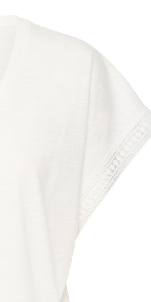 Ichi Crochet Trim V Tee
