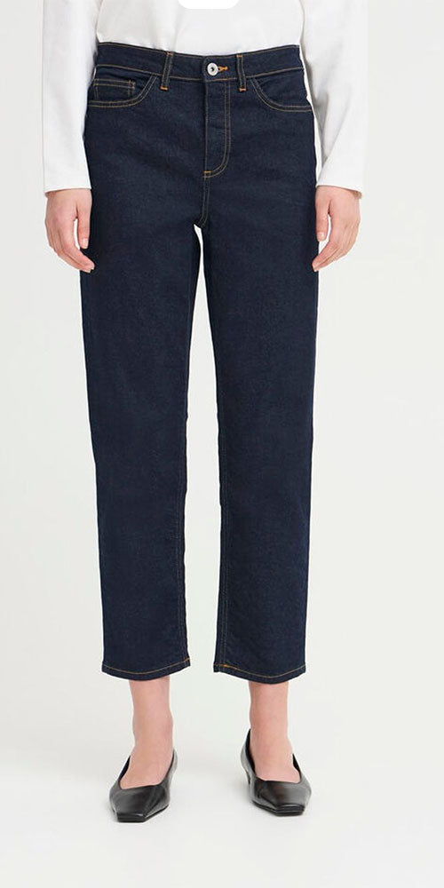 Ichi Cropped Slim Jeans, dark indigo