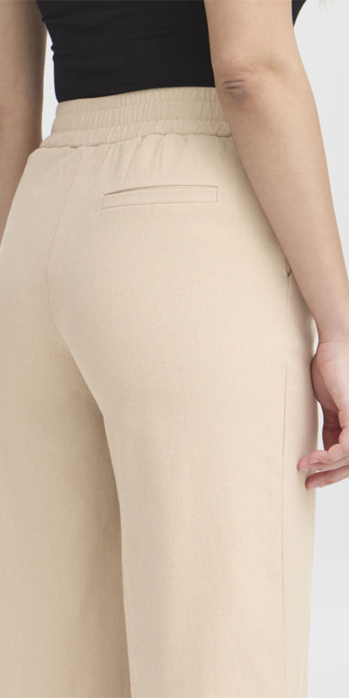 Ichi Denim Ponte Cropped Pants, tan