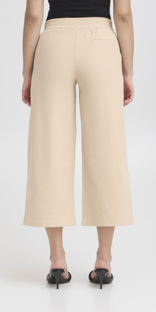 Ichi Denim Ponte Cropped Pants, tan