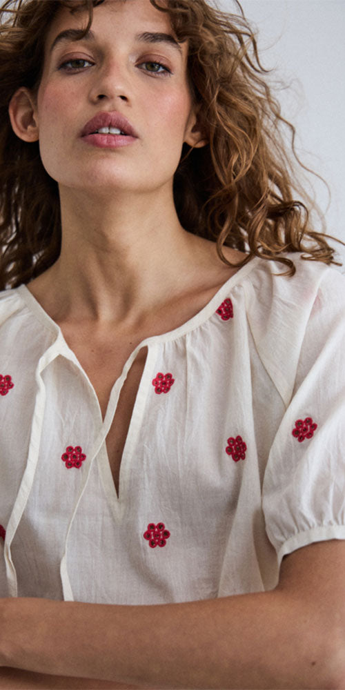 Ichi Embroidered Top
