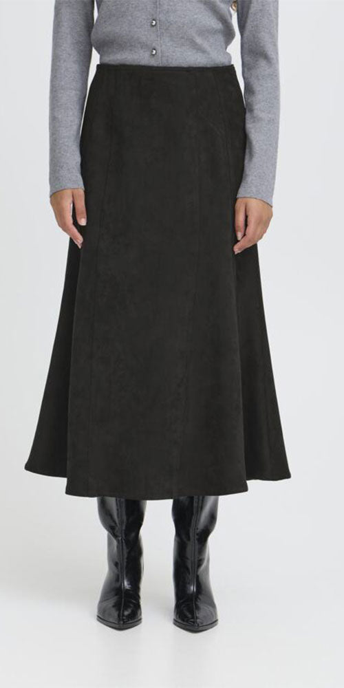 Ichi Faux Suede Tulip Skirt