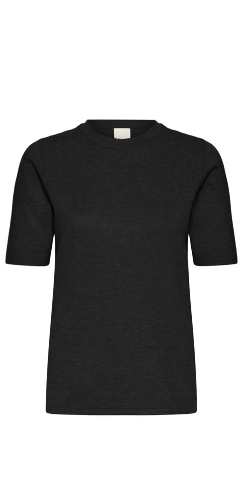 Ichi Fine Knit Sweater Tee, black