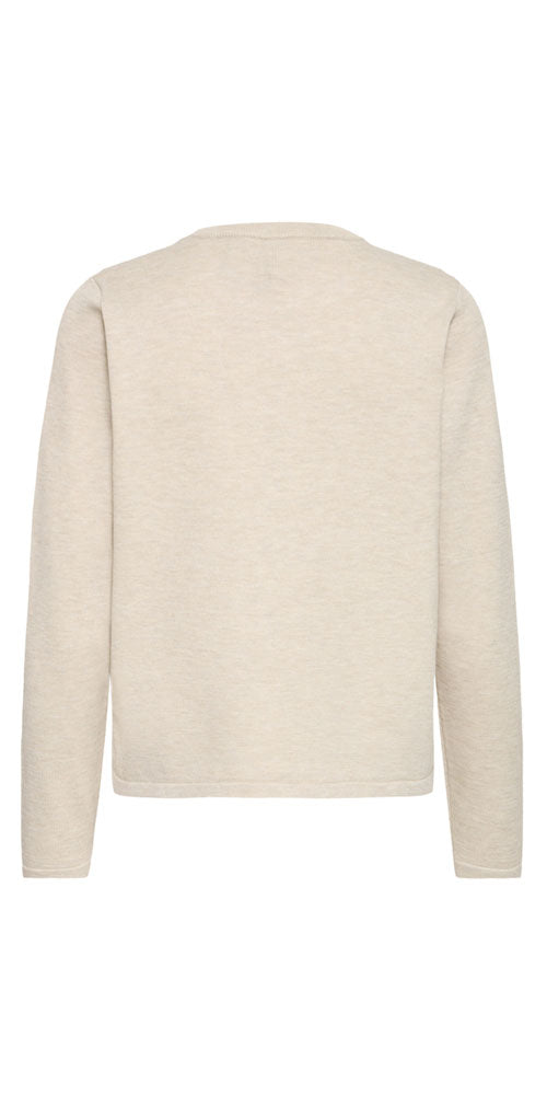 Ichi Fine Knit Long Sleeve Top, oatmeal