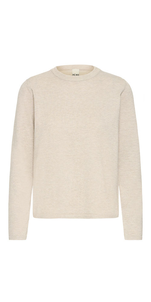 Ichi Fine Knit Long Sleeve Top, oatmeal