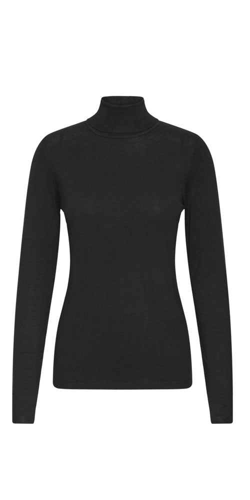 Ichi Fine Knit Turtleneck Sweater, black