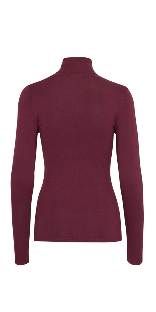 Ichi Fine Knit Turtleneck, wine