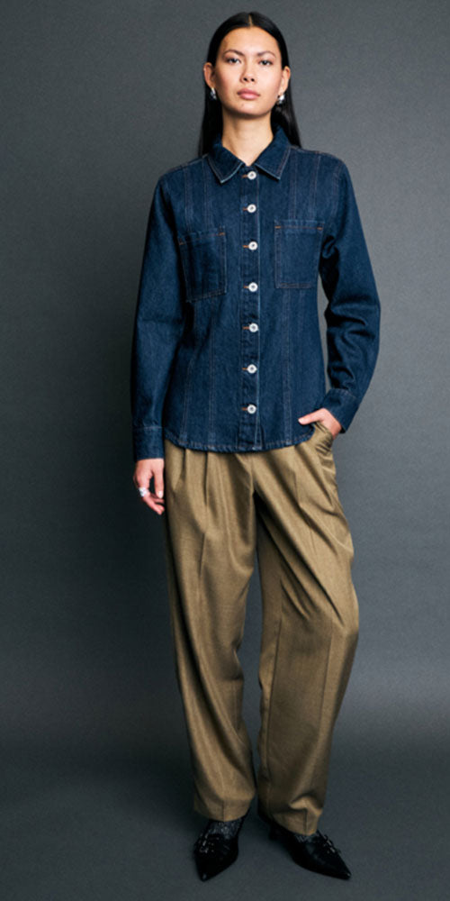 Ichi Fitted Denim Shacket