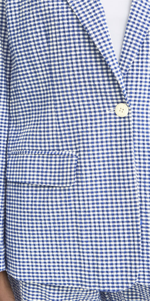 Ichi Gingham Seersucker Blazer