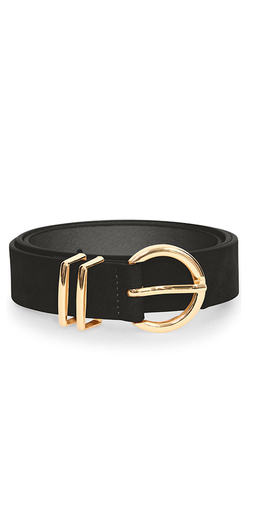 Ichi Gold Ring Belt, black